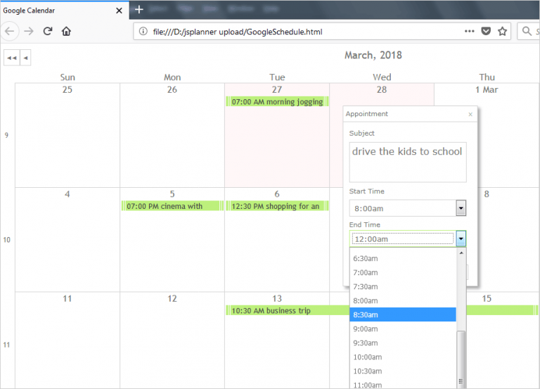 Interactive Calendar With Events In JavaScript | MindFusion Company Blog