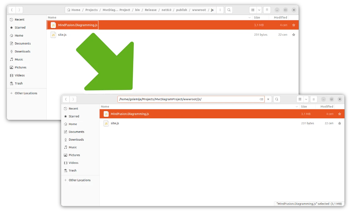 Copy MindFusion.Diagramming js file