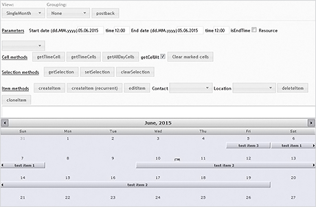 Calendar for WebForms Control: Client API