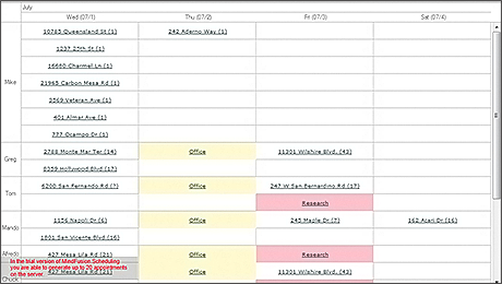 Calendar for WebForms Component: Resource Table