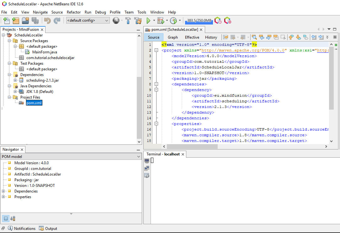 The pom.xml file in your project